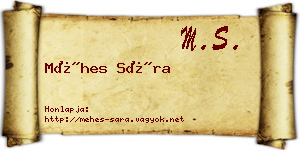 Méhes Sára névjegykártya