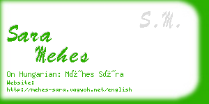 sara mehes business card